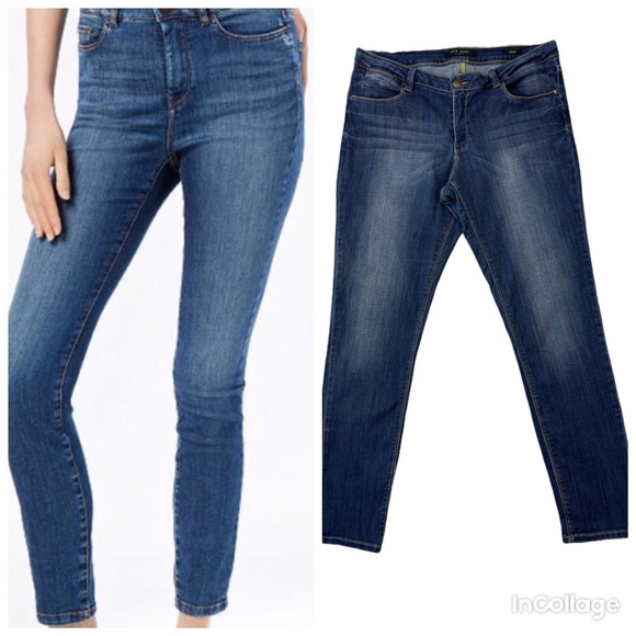 Max Jeans woman’s skinny high waisted Jeans medium dark wash size 14 - Picture 1 of 12